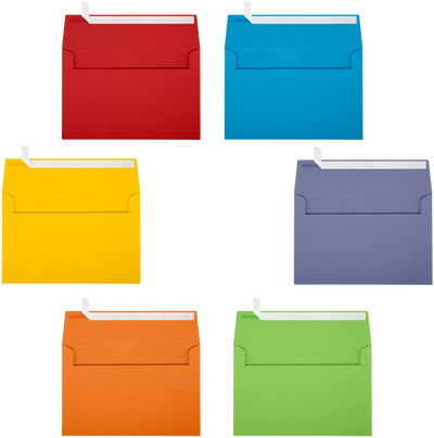 Assorted Primary A9 Envelopes (5 3/4 x 8 3/4) - 150 Pack