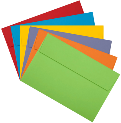 Assorted Primary A9 Envelopes (5 3/4 x 8 3/4) - 150 Pack