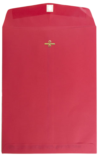 Red 24lb 9 x 12 Open End Envelopes with Clasp