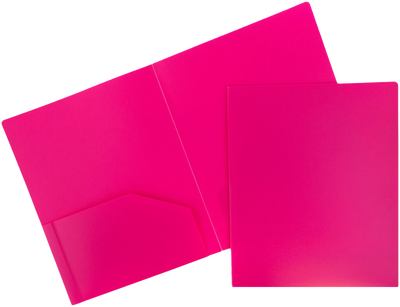 Fuchsia 9 x 12 Plastic Heavy Duty Folders
