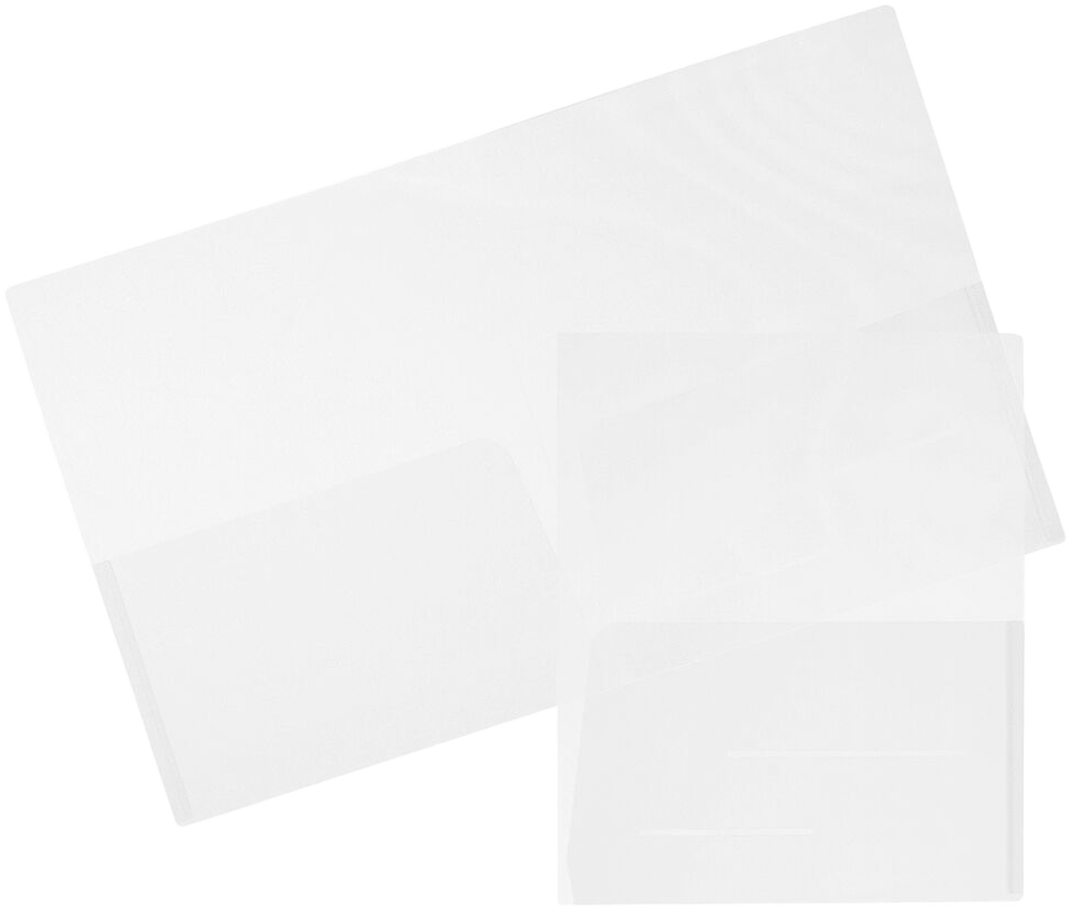 Clear 9 x 12 Plastic Regular Weight Folders