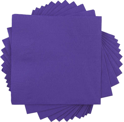 Purple 5 x 5 3-Ply Beverage Napkins