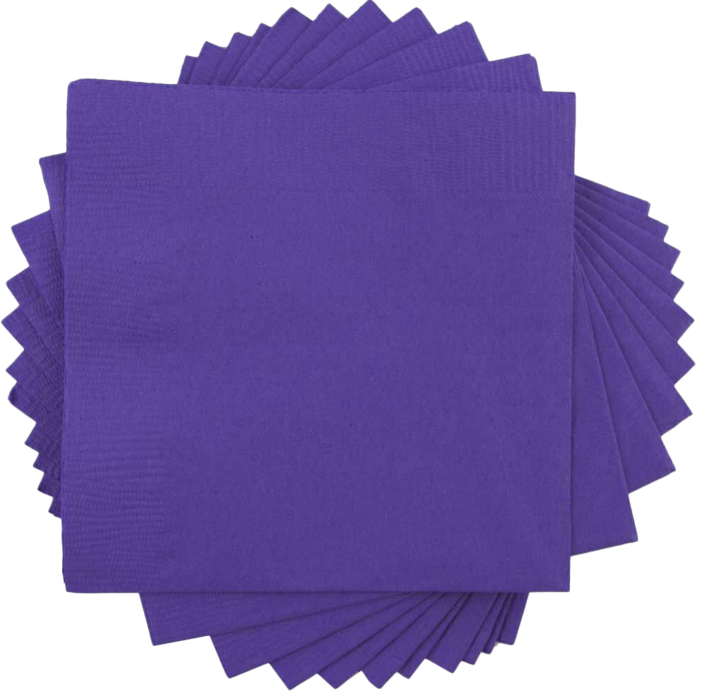 Purple 5 x 5 3-Ply Beverage Napkins