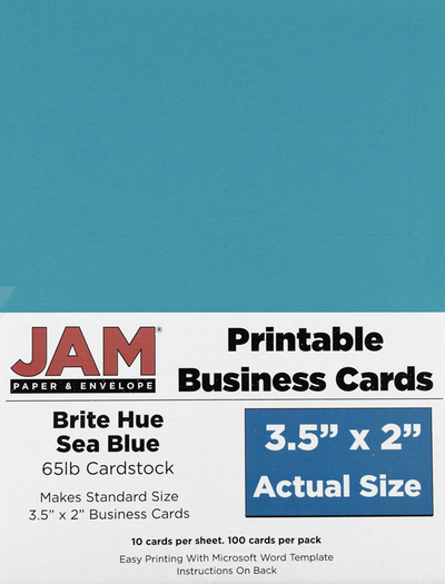Sea Blue Business Cards - 100 Pack