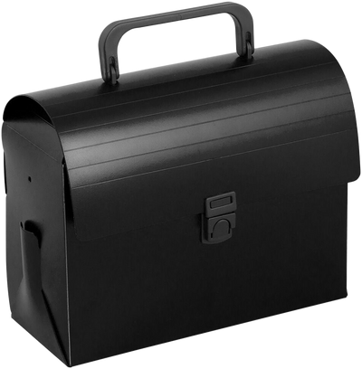 Black 6 x 9 x 4 Plastic Lunch Box Portfolios