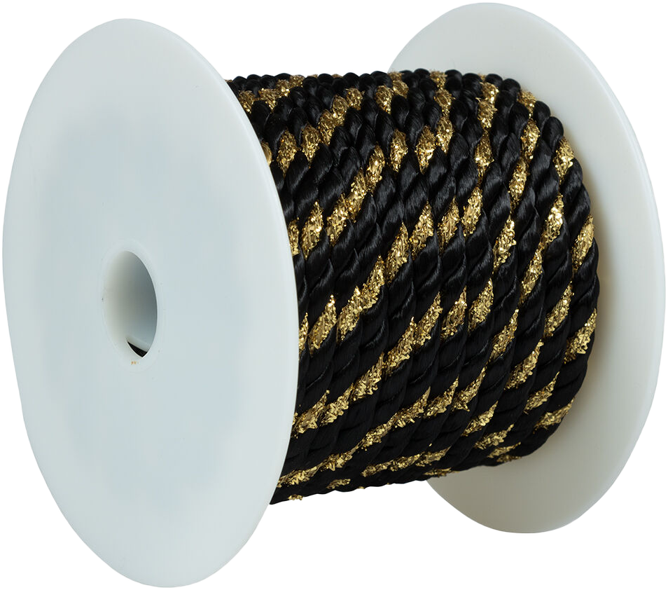 Black with Gold 15 Yards Ribbon