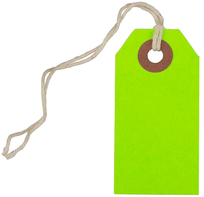 Neon Green Tiny Gift Tags (2 3/4 x 1 3/8) - 10 Pack