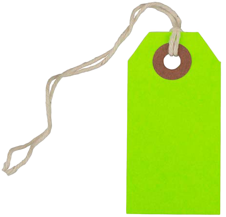 Neon Green Tiny Gift Tags (2 3/4 x 1 3/8) - 10 Pack