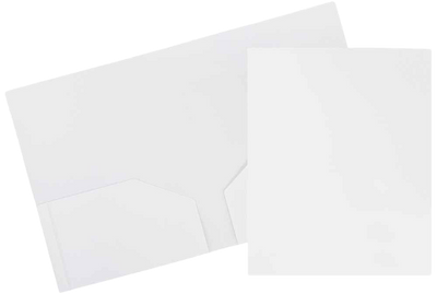 White 9 x 12 Plastic Heavy Duty Folders