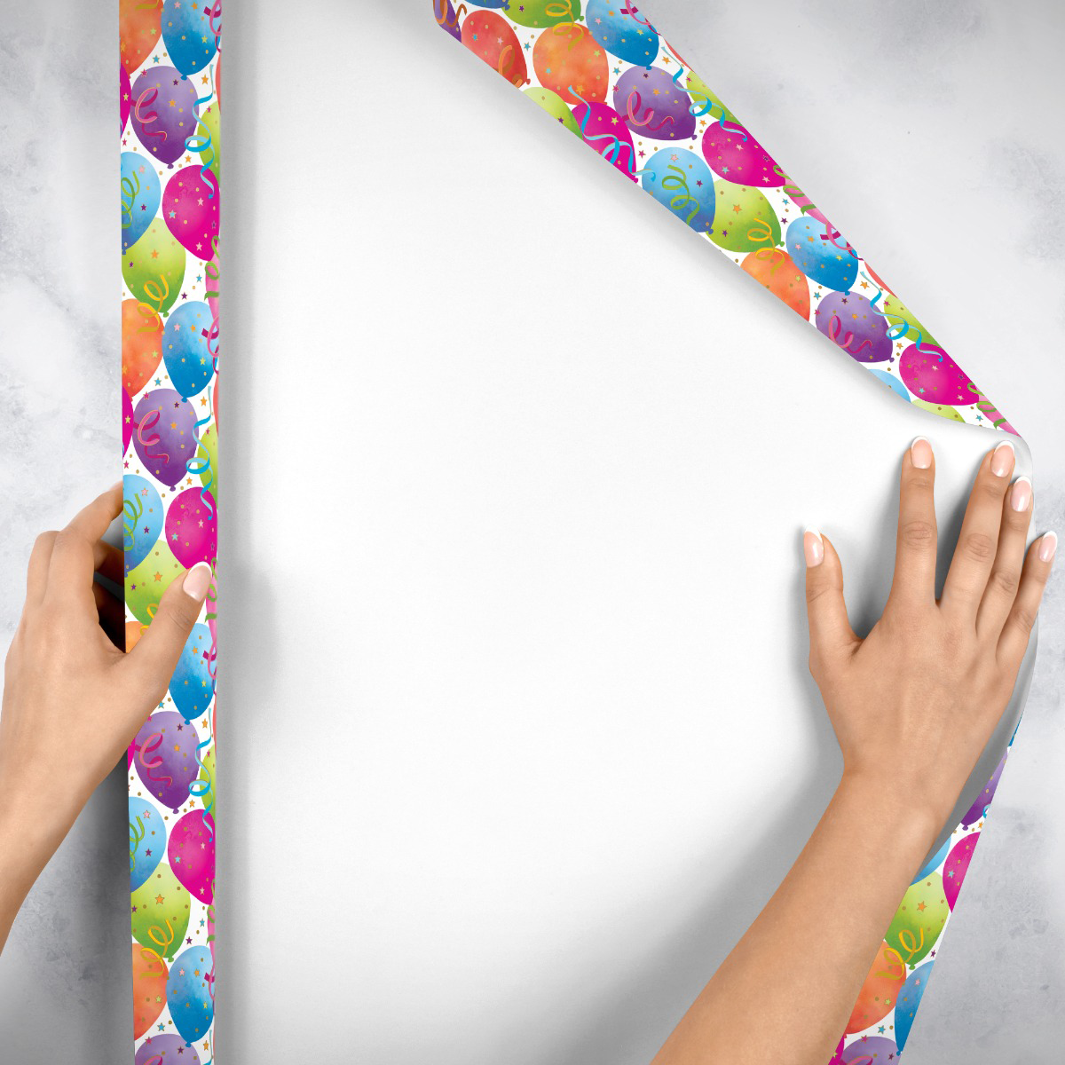 Balloon White Wrapping Paper (12.5 Sq Ft)