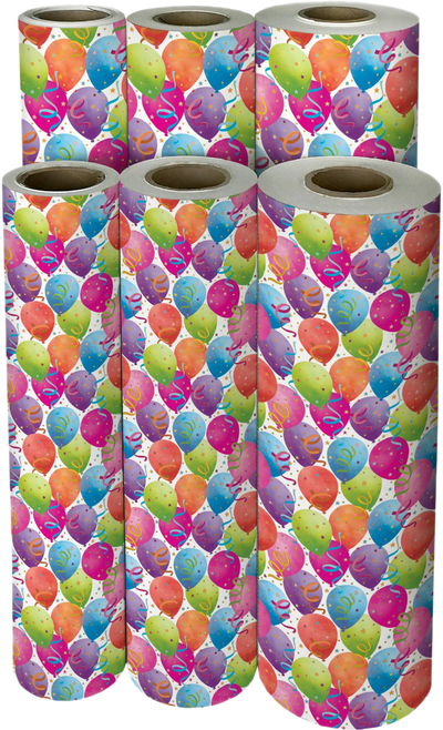 Balloon White Wrapping Paper (12.5 Sq Ft)