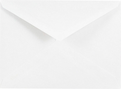 White 24lb Cougar 5 1/2 BAR V Flap Premium Envelopes (4 3/8 x 5 3/4)