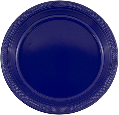 Navy Blue Large Plastic Plates (10 1/4 Inch) - 20 Pack
