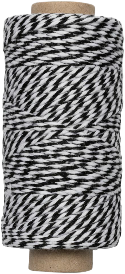 Black and White 100 Yards Bakers Twine Ribbon