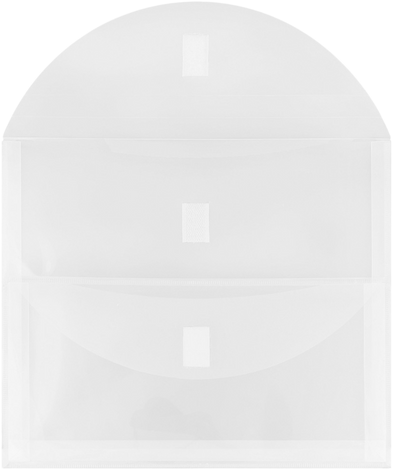 Clear Letter Booklet 2 Pocket Plastic Envelopes (9 3/4 x 13) with Hook and Loop Closure