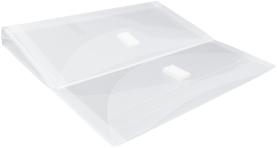 Clear Letter Booklet 2 Pocket Plastic Envelopes (9 3/4 x 13) with Hook and Loop Closure
