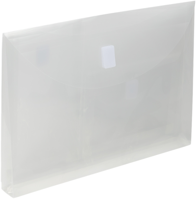 Clear Letter Booklet 3 Pocket Plastic Envelopes (9 3/4 x 13) with Hook and Loop Closure