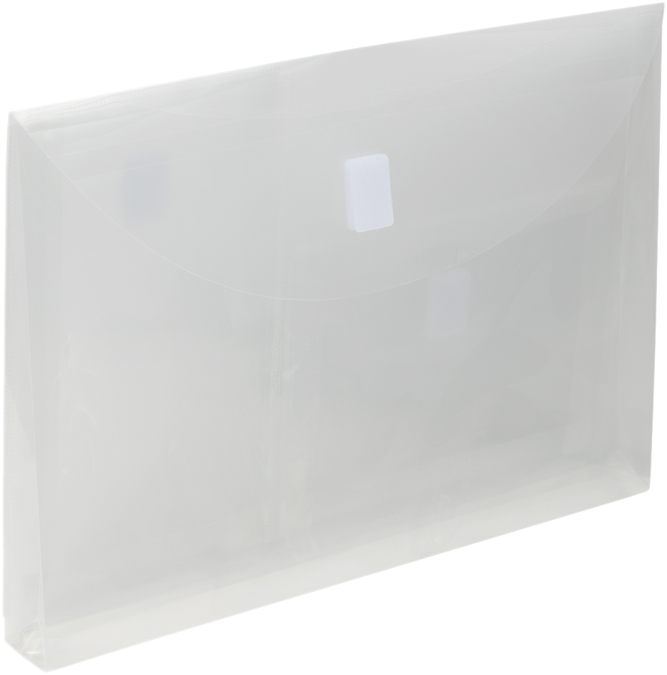 Clear Letter Booklet 3 Pocket Plastic Envelopes (9 3/4 x 13) with Hook and Loop Closure