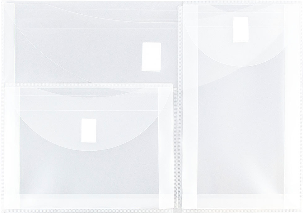 Clear Letter Booklet 2 Pocket Plastic Envelopes (9 3/4 x 13) with Hook and Loop Closure