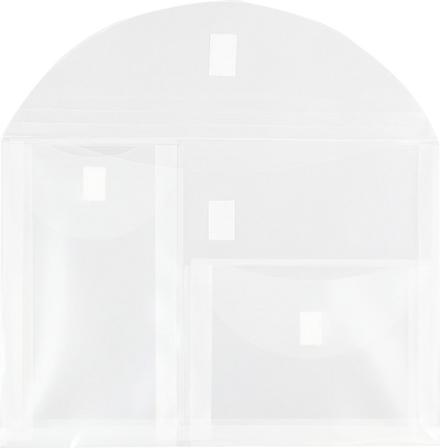 Clear Letter Booklet 2 Pocket Plastic Envelopes (9 3/4 x 13) with Hook and Loop Closure