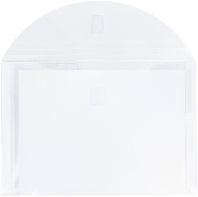 Clear Letter Booklet 2 Pocket Plastic Envelopes (9 3/4 x 13) with Hook and Loop Closure