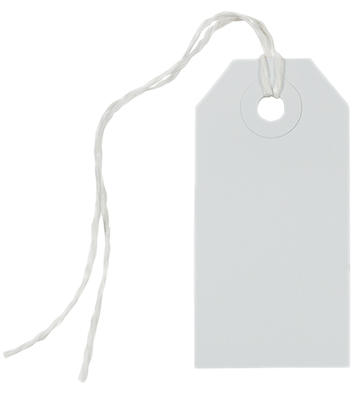 White Small Gift Tags (3 1/4 x 1 5/8) - 10 Pack