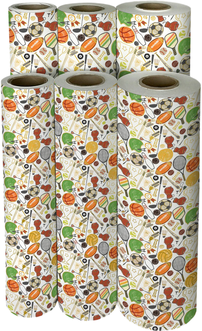 Sports Time Bulk Wrapping Paper (416 Sq Ft)