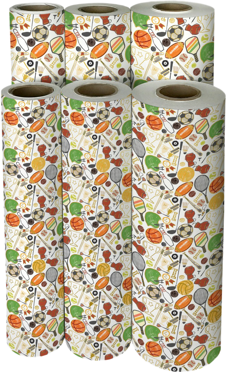 Sports Time Bulk Wrapping Paper (416 Sq Ft)