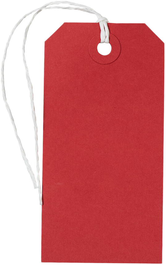 Red Medium Gift Tags (4 1/4 x 2 3/8) - 10 Pack