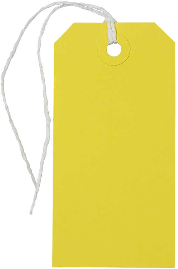 Yellow Medium Gift Tags (4 1/4 x 2 3/8) - 10 Pack