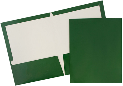Glossy Green 9 x 12 Standard Folders