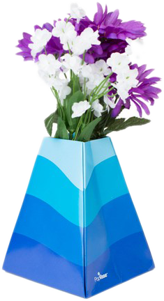 Waves Design Paper Pop Flower Vases - 3 Pack