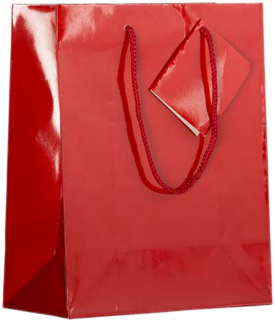Red Medium Glossy Gift Bags (8 x 10 x 4)
