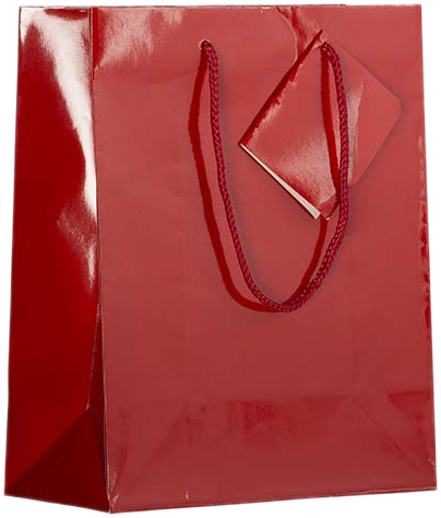 Red Medium Glossy Gift Bags (8 x 10 x 4)