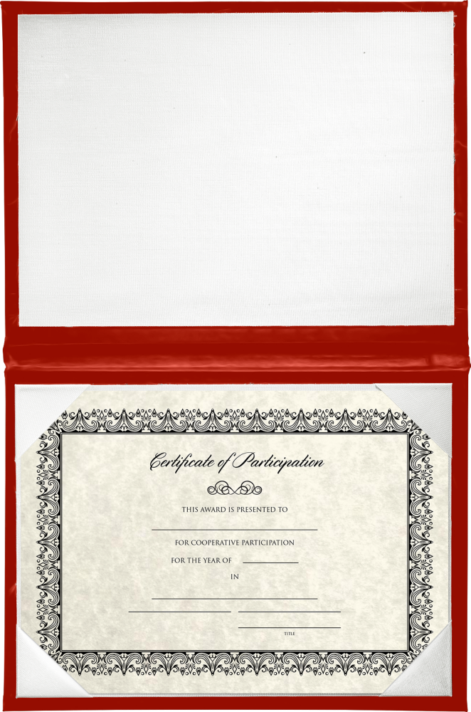 8 1/2 x 10 1/2 Landscape Padded Diploma Covers (Holds 8 x 10 Document) - Red