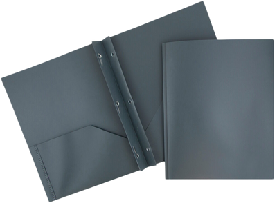 Gray 9 x 12 Plastic Pop Folders with Clasp