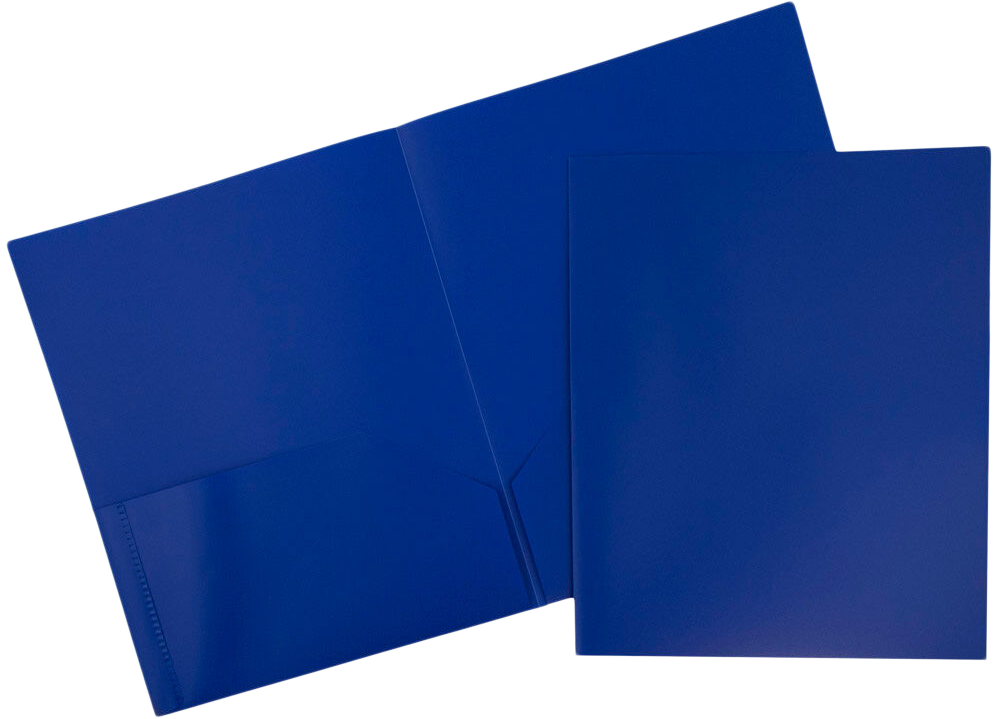 Blue 9 x 12 Plastic Pop Folders