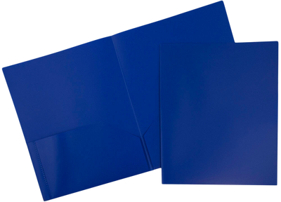 Blue 9 x 12 Plastic Pop Folders