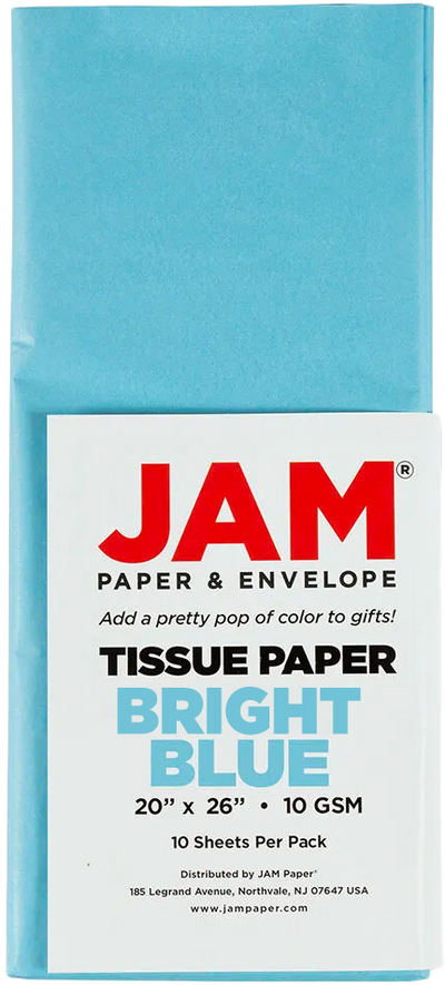 Bright Blue Tissue Paper (20 x 26) - 10 Sheets