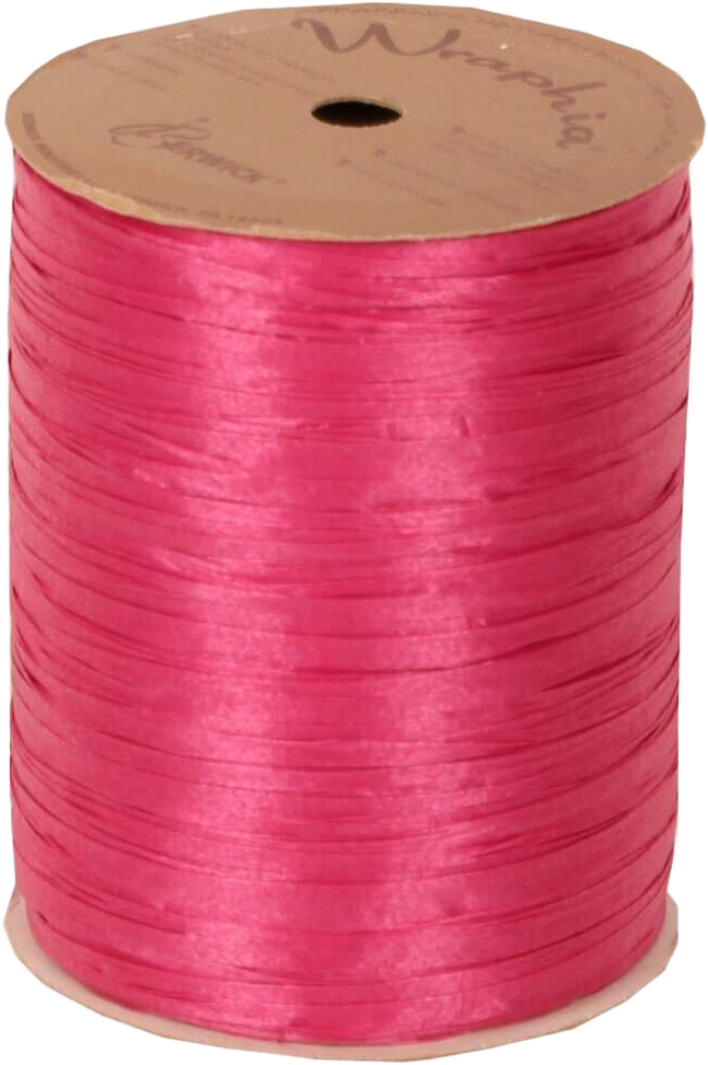 Fuchsia Pink 1/4 Inch x 100 Yards Wraphia Ribbon