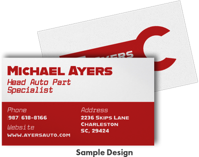 Glossy White 120lb 2 x 3 1/2 Flat Business Cards