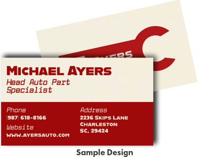 Natural White 100lb Cougar 2 x 3 1/2 Flat Premium Business Cards