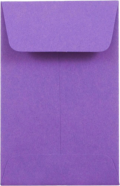 Violet Grape Purple 28lb #1 Coin Envelopes (2 1/4 x 3 1/2)