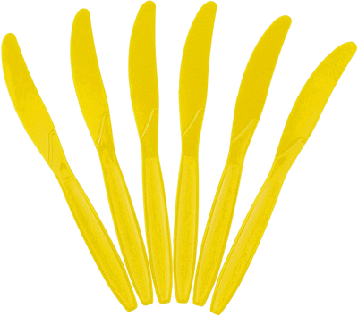 Yellow Plastic Knives - 100 Pack