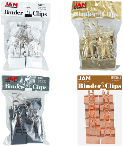 Business Assorted Large 41mm Binder Clips - 4 Packs of 12