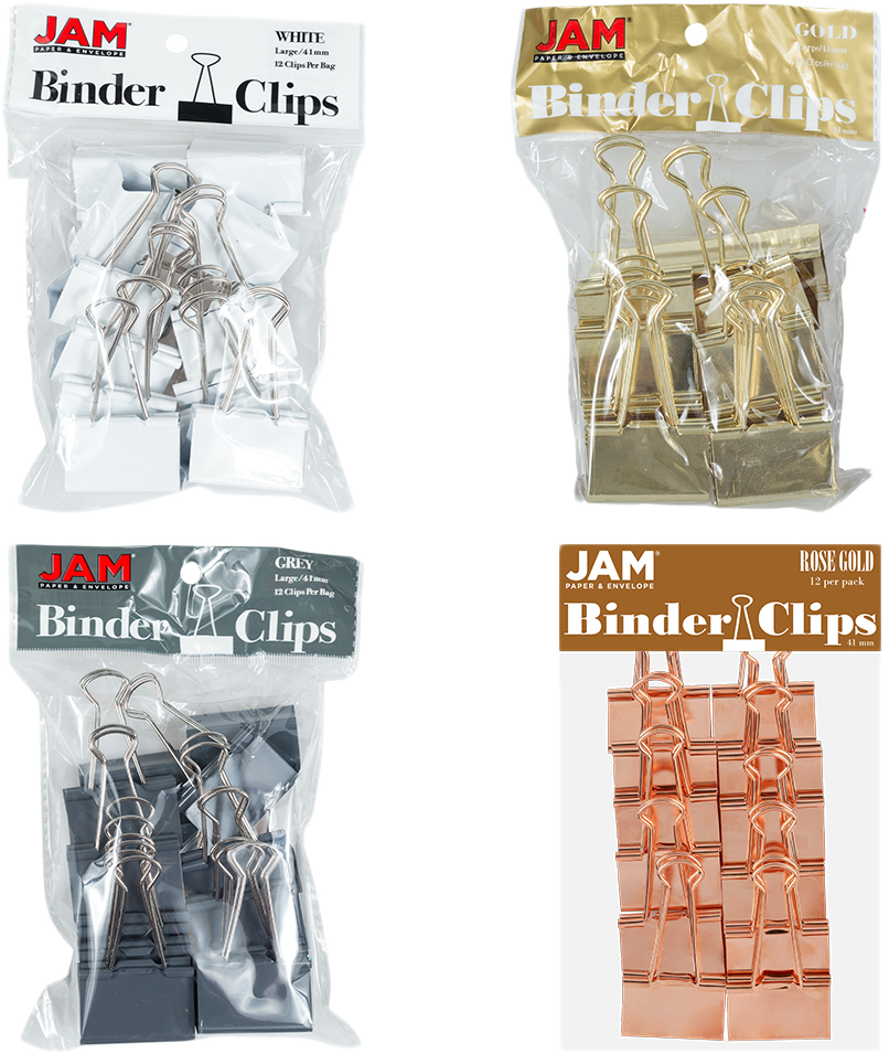 Business Assorted Large 41mm Binder Clips - 4 Packs of 12
