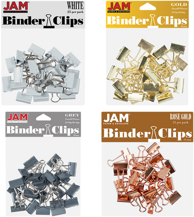 Business Assorted Small 19mm Binder Clips - 4 Packs of 25