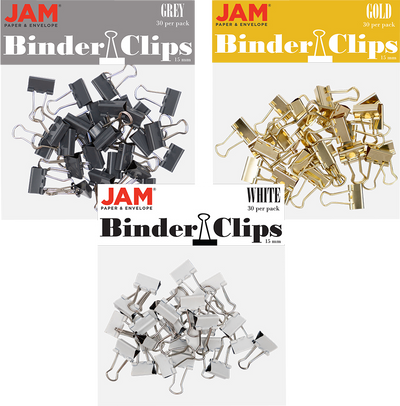 Business Assorted X-Small 15mm Binder Clips - 3 Packs of 30