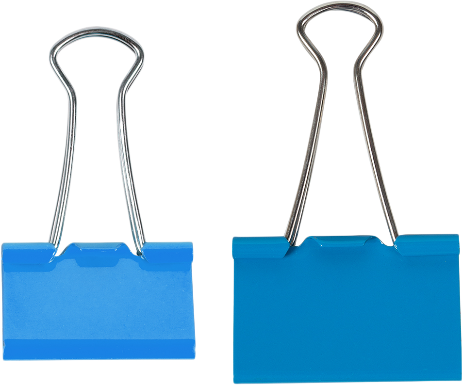 Blue Large 44mm & Medium 32mm Binder Clips