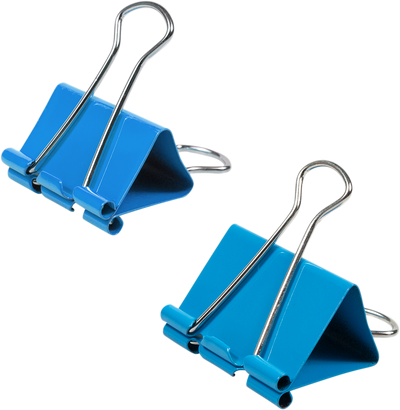 Blue Large 44mm & Medium 32mm Binder Clips